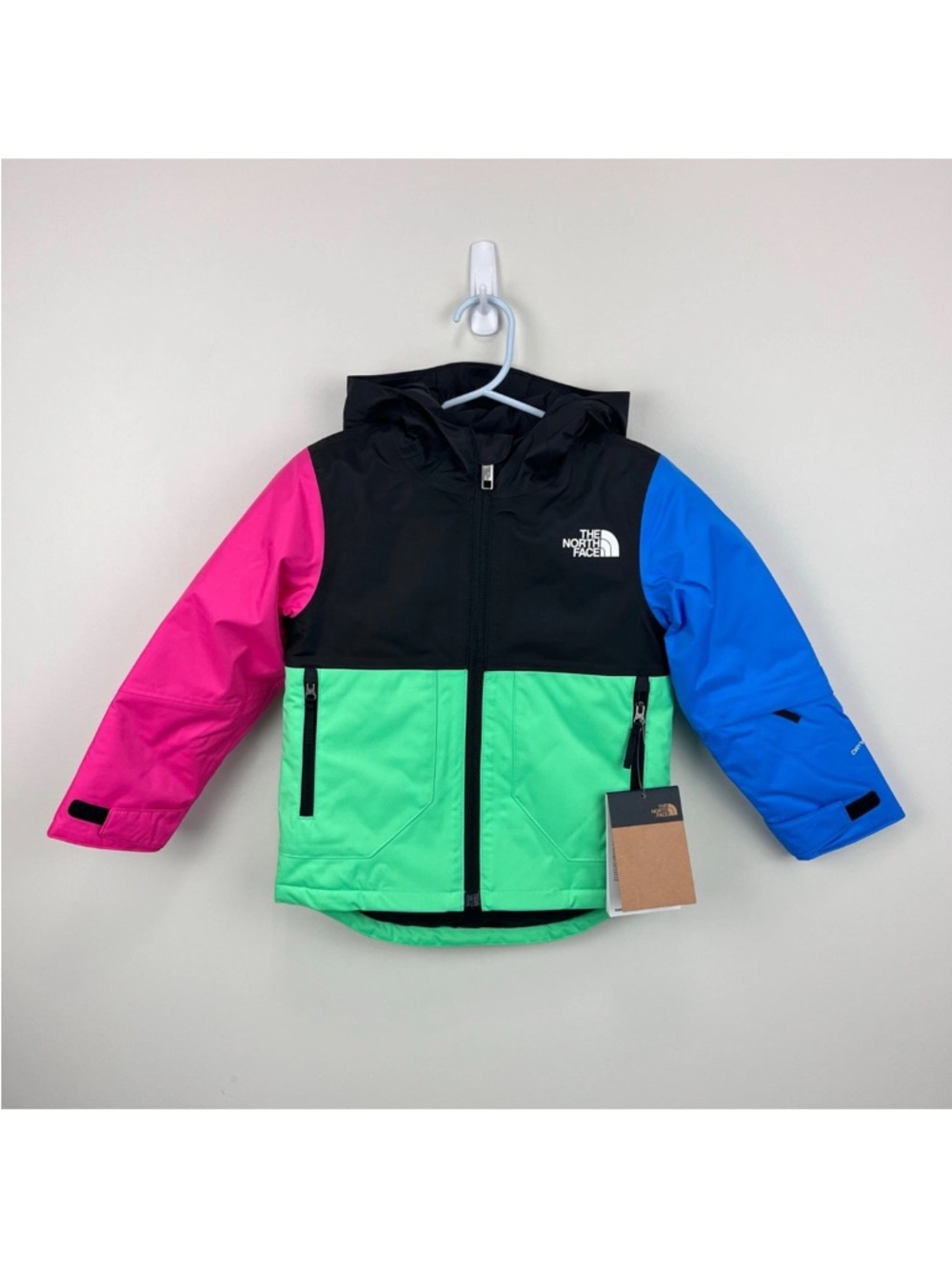 The North Face Kids Colorblock Jacket - Black, Hot Pink, Blue, Lime Green